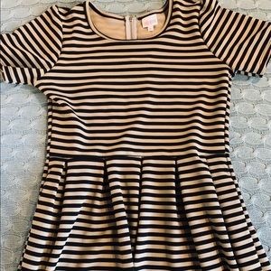 LuLaRoe Amelia black/tan striped